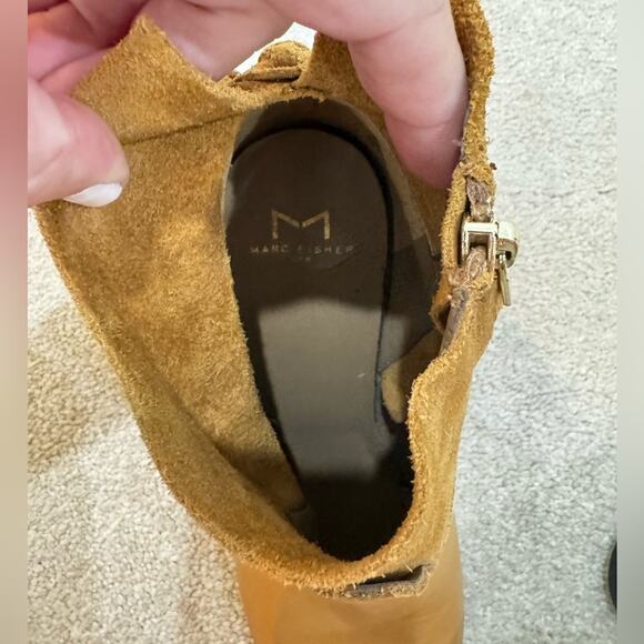 Mark Fisher Women's Tan Fring Peep-Toe Ankle Boots, size 7M - Picture 6 of 8